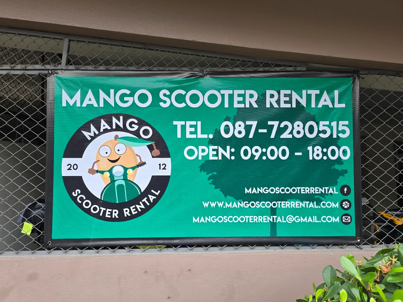 Mango Scooter Rentals location and fleet in Chiang Mai